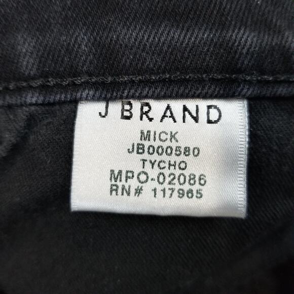 J Brand Jeans Mens 32 Black Mick Tycho Skinny Slim Stretch Frayed Hem Denim USA - Picture 4 of 12